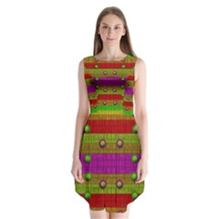 A Wonderful Rainbow And Stars Sleeveless Chiffon Dress  