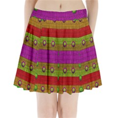 A Wonderful Rainbow And Stars Pleated Mini Skirt