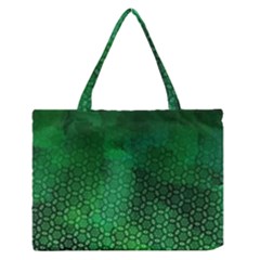 Ombre Green Abstract Forest Medium Zipper Tote Bag