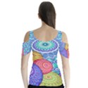 India Ornaments Mandala Balls Multicolored Butterfly Sleeve Cutout Tee  View2