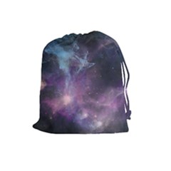 Blue Galaxy  Drawstring Pouches (large)  by DanaeStudio