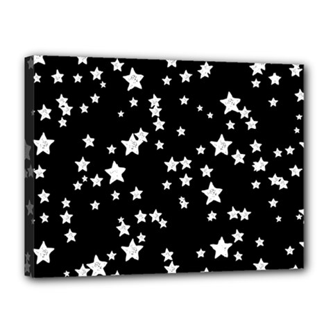 Black And White Starry Pattern Canvas 16  X 12 