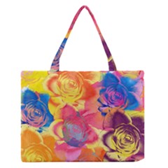 Pop Art Roses Medium Zipper Tote Bag