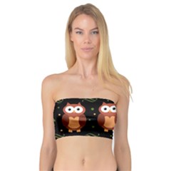 Halloween Brown Owls  Bandeau Top by Valentinaart