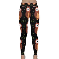 Halloween Brown Owls  Yoga Leggings  by Valentinaart