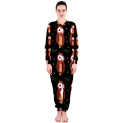 Halloween Brown Owls  Onepiece Jumpsuit (ladies)  by Valentinaart