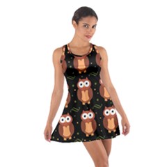 Halloween Brown Owls  Cotton Racerback Dress