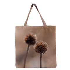 Withered Globe Thistle In Autumn Macro Grocery Tote Bag by wsfcow