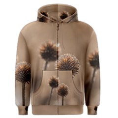 Withered Globe Thistle In Autumn Macro Men s Zipper Hoodie by wsfcow