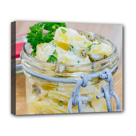 Potato Salad In A Jar On Wooden Deluxe Canvas 20  X 16  