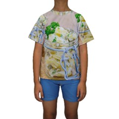 Potato Salad In A Jar On Wooden Kids  Short Sleeve Swimwear