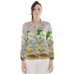 Potato Salad In A Jar On Wooden Wind Breaker (women) by wsfcow