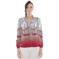 Magic Forest In Red And White Wind Breaker (women) by wsfcow