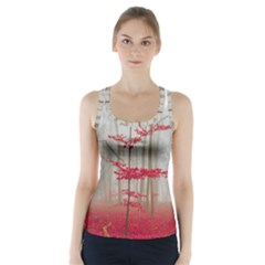 Magic Forest In Red And White Racer Back Sports Top by wsfcow