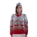 Magic Forest In Red And White Hooded Wind Breaker (Women) View1