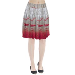 Magic Forest In Red And White Pleated Skirt