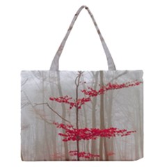 Magic Forest In Red And White Medium Zipper Tote Bag