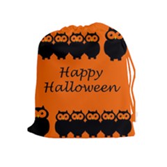 Happy Halloween - Owls Drawstring Pouches (extra Large)