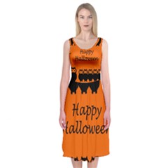 Happy Halloween - Owls Midi Sleeveless Dress