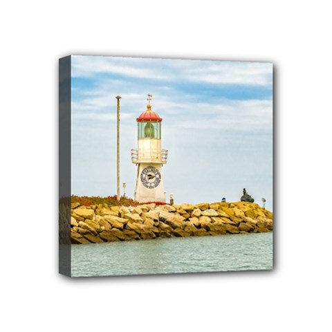 Rock Breakwater Salinas Ecuador Mini Canvas 4  X 4  by dflcprints