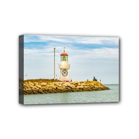 Rock Breakwater Salinas Ecuador Mini Canvas 6  X 4  by dflcprints