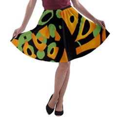 Abstract Animal Print A-line Skater Skirt by Valentinaart