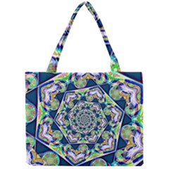 Power Spiral Polygon Blue Green White Mini Tote Bag by EDDArt