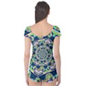 Power Spiral Polygon Blue Green White Boyleg Leotard  View2