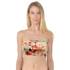 Modern Hipster Triangle Pattern Red Blue Beige Bandeau Top by EDDArt