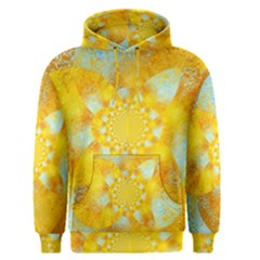 Gold Blue Abstract Blossom Men s Pullover Hoodie by designworld65