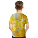 Gold Blue Abstract Blossom Kids  Sport Mesh Tee View2