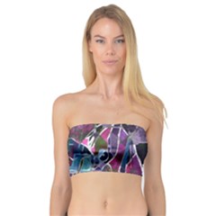 Sly Dog Modern Grunge Style Blue Pink Violet Bandeau Top by EDDArt