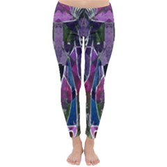 Sly Dog Modern Grunge Style Blue Pink Violet Winter Leggings  by EDDArt