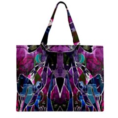 Sly Dog Modern Grunge Style Blue Pink Violet Zipper Mini Tote Bag by EDDArt