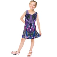 Sly Dog Modern Grunge Style Blue Pink Violet Kids  Tunic Dress