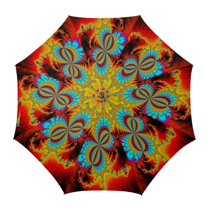 Crazy Mandelbrot Fractal Red Yellow Turquoise Golf Umbrellas