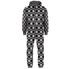 Modern Dots In Squares Mosaic Black White Hooded Jumpsuit (men)  by EDDArt