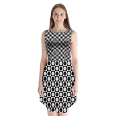 Modern Dots In Squares Mosaic Black White Sleeveless Chiffon Dress   by EDDArt