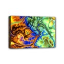 Abstract Fractal Batik Art Green Blue Brown Mini Canvas 6  x 4  View1