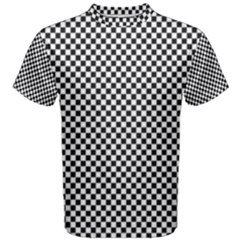 Sports Racing Chess Squares Black White Men s Cotton Tee by EDDArt