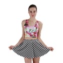 Sports Racing Chess Squares Black White Mini Skirt View1