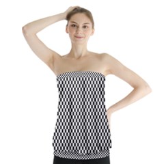 Sports Racing Chess Squares Black White Strapless Top by EDDArt