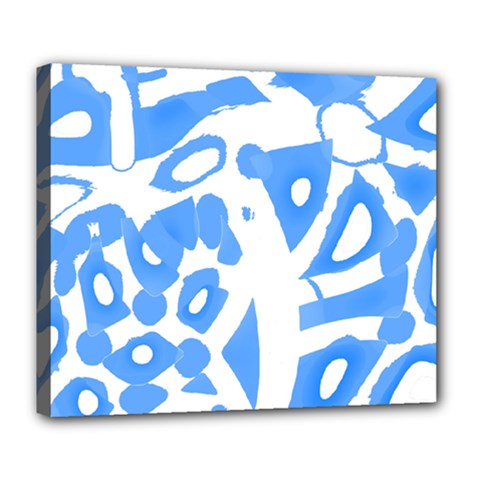 Blue Summer Design Deluxe Canvas 24  X 20   by Valentinaart