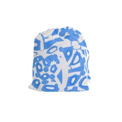 Blue Summer Design Drawstring Pouches (medium)  by Valentinaart