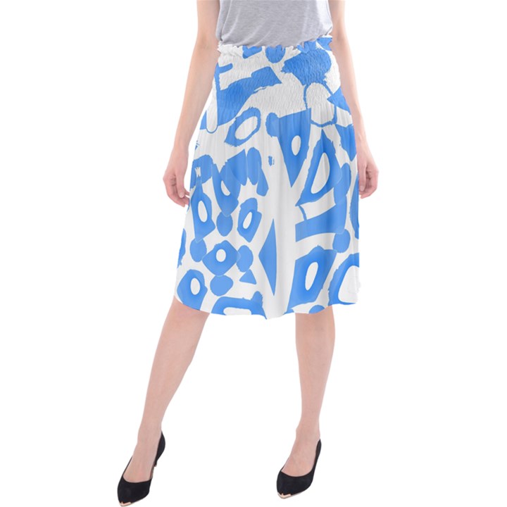 Blue summer design Midi Beach Skirt