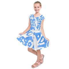 Blue Summer Design Kids  Short Sleeve Dress