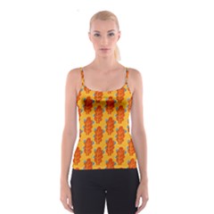 Bugs Eat Autumn Leaf Pattern Spaghetti Strap Top by CreaturesStore