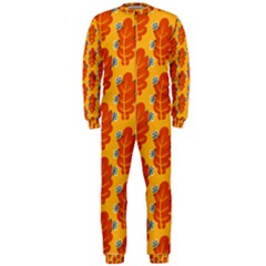 Bugs Eat Autumn Leaf Pattern Onepiece Jumpsuit (men)  by CreaturesStore