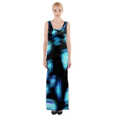 Blue Light Maxi Thigh Split Dress