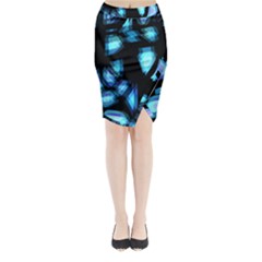 Blue Light Midi Wrap Pencil Skirt